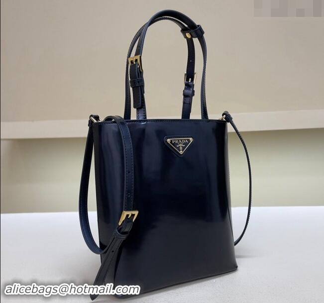 Promotional Prada Leather Bucket Bag 1BA401 Black 2024