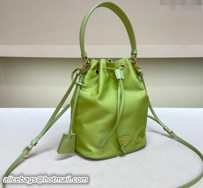 Well Crafted Prada Re-Edition 1978 Re-Nylon Bucket mini-bag 1BE067 Green 2024