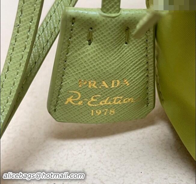 Well Crafted Prada Re-Edition 1978 Re-Nylon Bucket mini-bag 1BE067 Green 2024