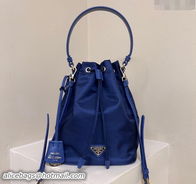 Super Quality Prada Re-Edition 1978 Re-Nylon Bucket mini-bag 1BE067 Royal Blue 2024