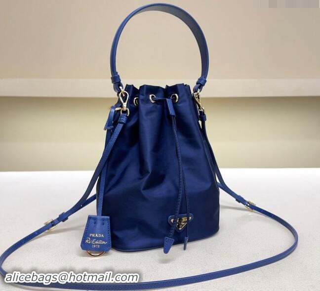 Super Quality Prada Re-Edition 1978 Re-Nylon Bucket mini-bag 1BE067 Royal Blue 2024