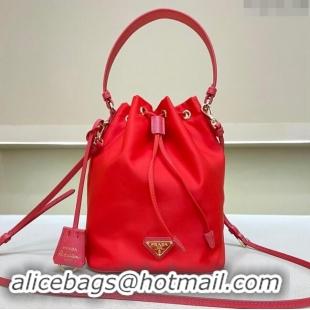 Top Grade Prada Re-Edition 1978 Re-Nylon Bucket mini-bag 1BE067 Red 2024