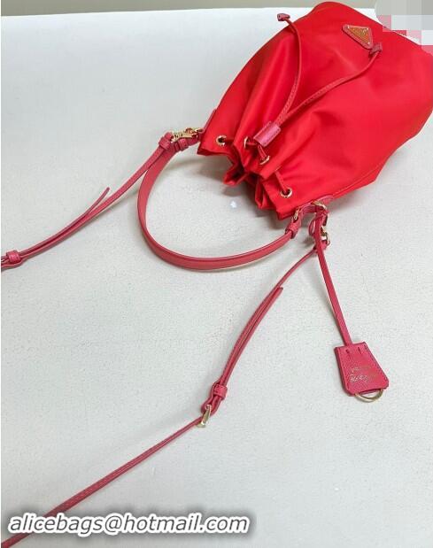 Top Grade Prada Re-Edition 1978 Re-Nylon Bucket mini-bag 1BE067 Red 2024