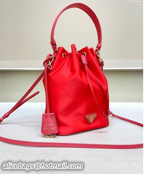 Top Grade Prada Re-Edition 1978 Re-Nylon Bucket mini-bag 1BE067 Red 2024