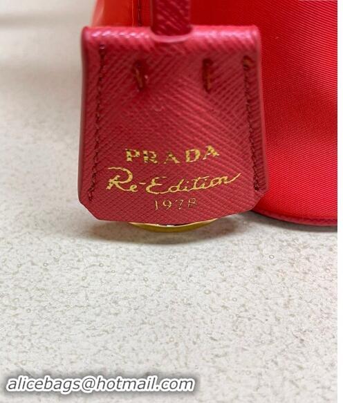 Top Grade Prada Re-Edition 1978 Re-Nylon Bucket mini-bag 1BE067 Red 2024