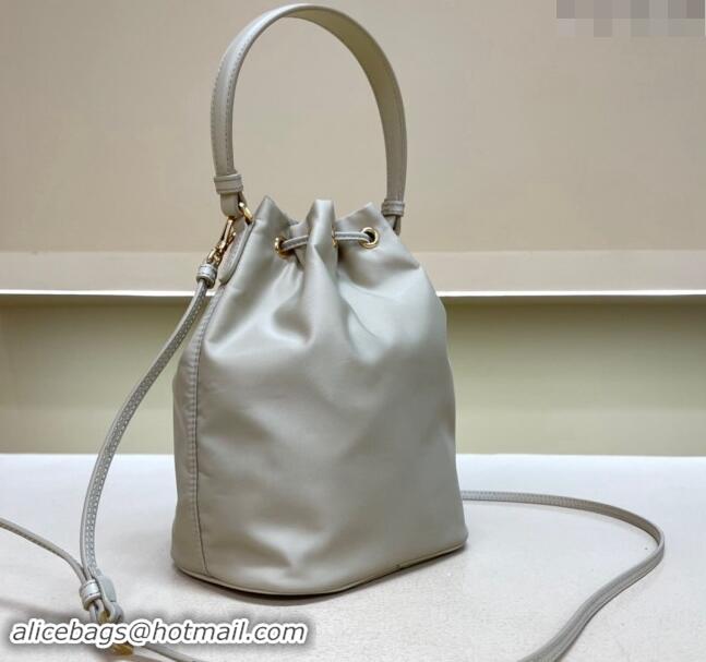 Reasonable Price Prada Re-Edition 1978 Re-Nylon Bucket mini-bag 1BE067 Light Grey 2024