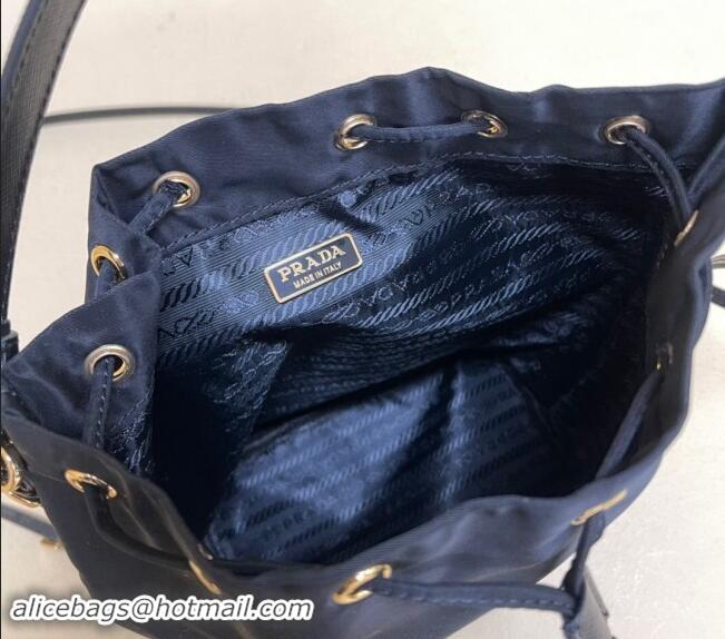 Top Quality Prada Re-Edition 1978 Re-Nylon Bucket mini-bag 1BE067 Navy Blue 2024