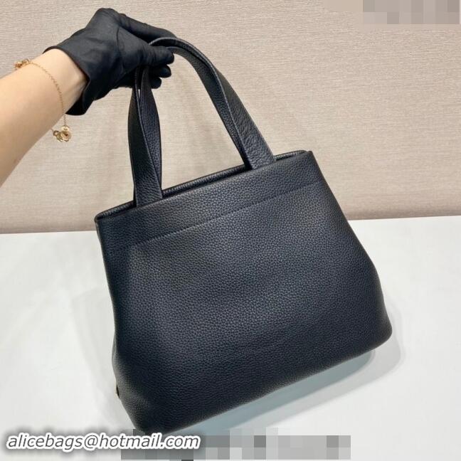 Top Grade Prada Grained Leather Tote Bag 1BC384 Black 2024