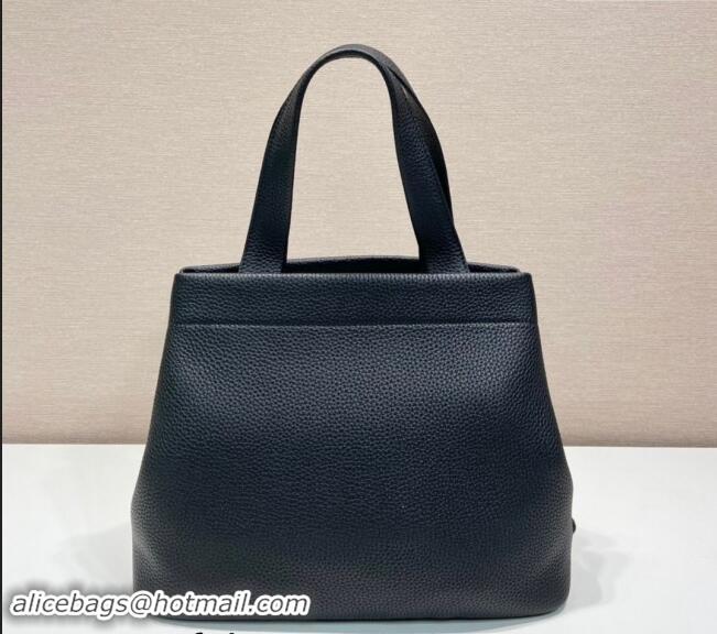 Top Grade Prada Grained Leather Tote Bag 1BC384 Black 2024