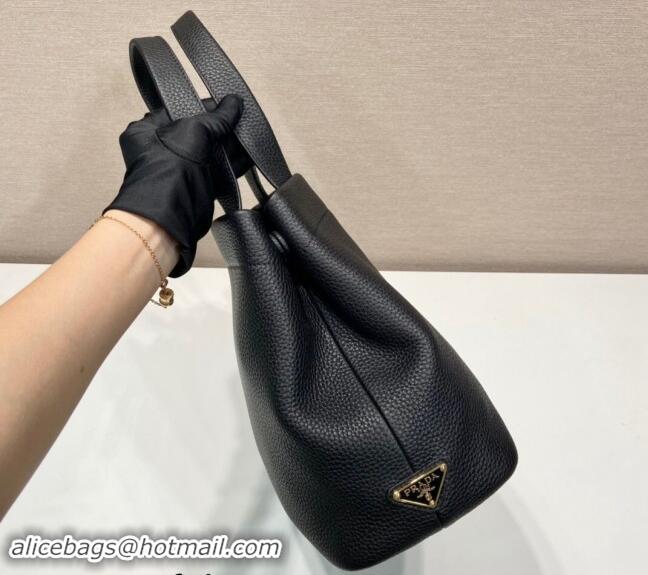 Top Grade Prada Grained Leather Tote Bag 1BC384 Black 2024