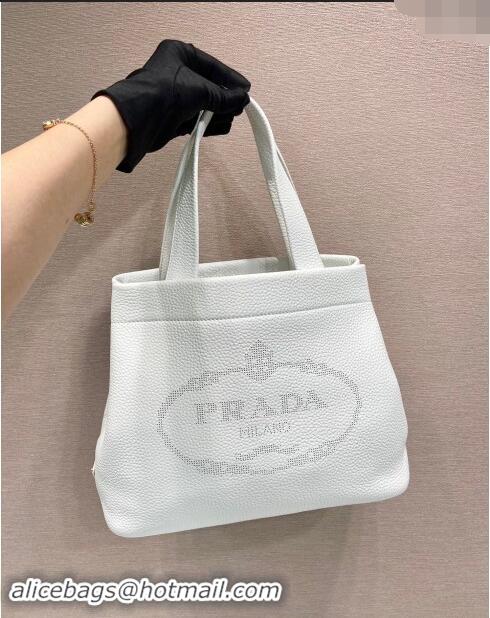 Super Quality Prada Grained Leather Tote Bag 1BC384 White 2024