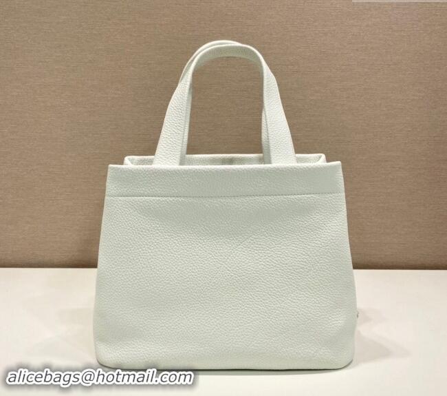 Super Quality Prada Grained Leather Tote Bag 1BC384 White 2024