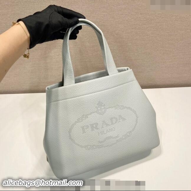 Buy New Cheap Prada Grained Leather Tote Bag 1BC384 Grey 2024