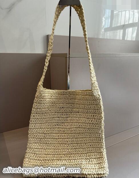 Buy Fashionable Prada Straw Shoulder Bag 040202 Beige 2024