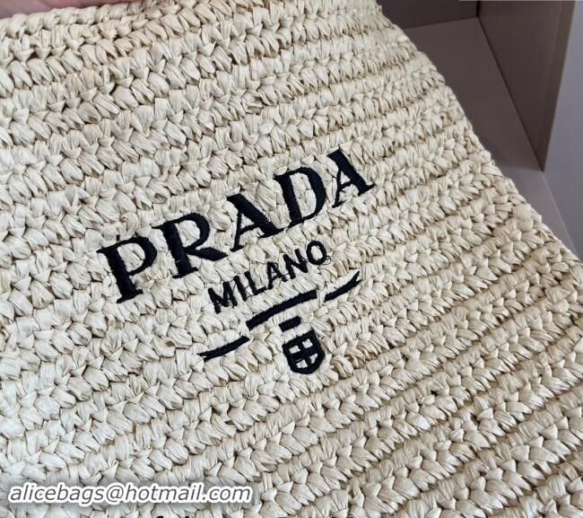 Buy Fashionable Prada Straw Shoulder Bag 040202 Beige 2024