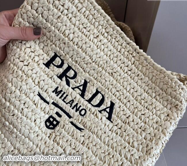 Buy Fashionable Prada Straw Shoulder Bag 040202 Beige 2024