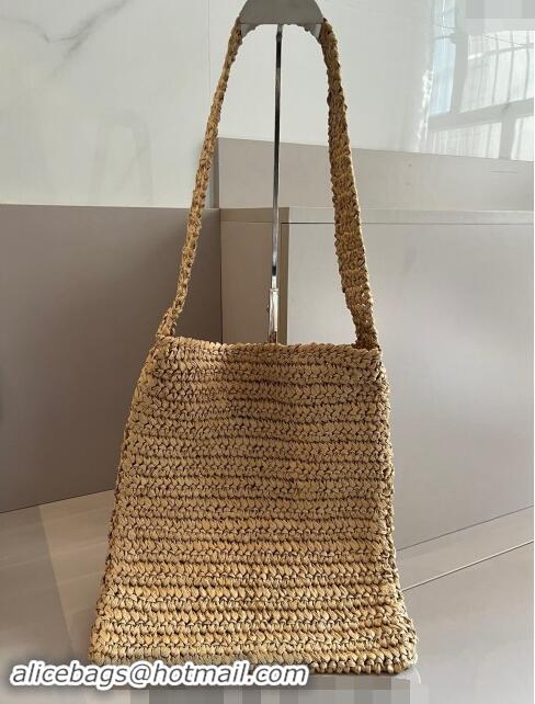 Buy Fashionable Prada Straw Shoulder Bag 040202 Khaki 2024