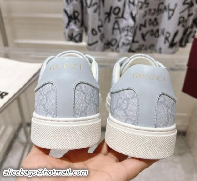 Classic Hot Gucci Ace Sneakers with Web in GG Canvas Dusty Blue 814102