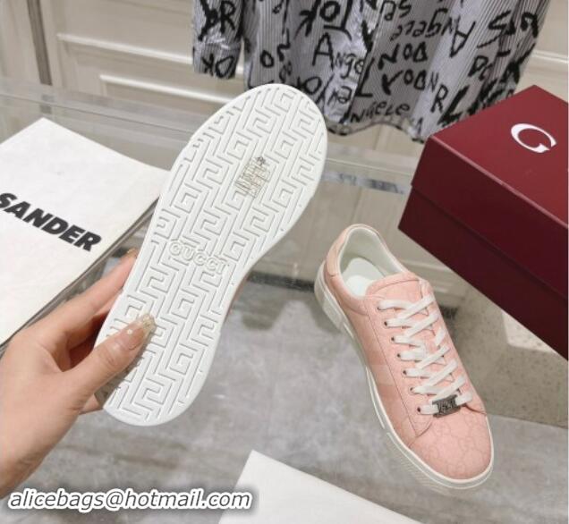 Purchase Gucci Ace Sneakers with Web in GG Canvas Dusty Pink 814103