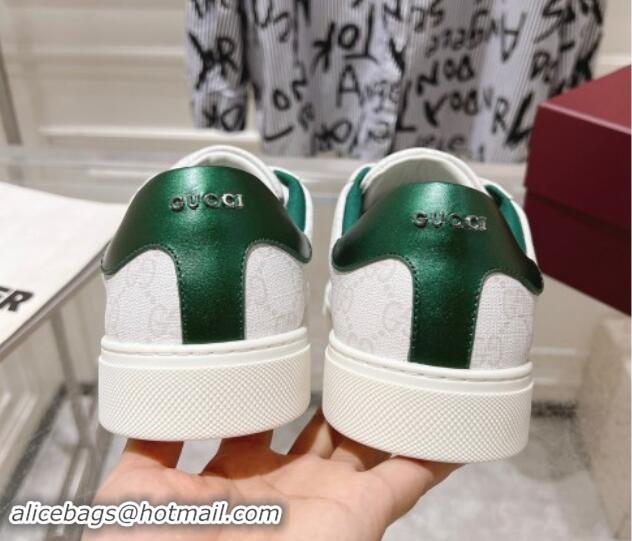 Crafted Gucci Ace Sneakers with Web in GG Canvas White 814105