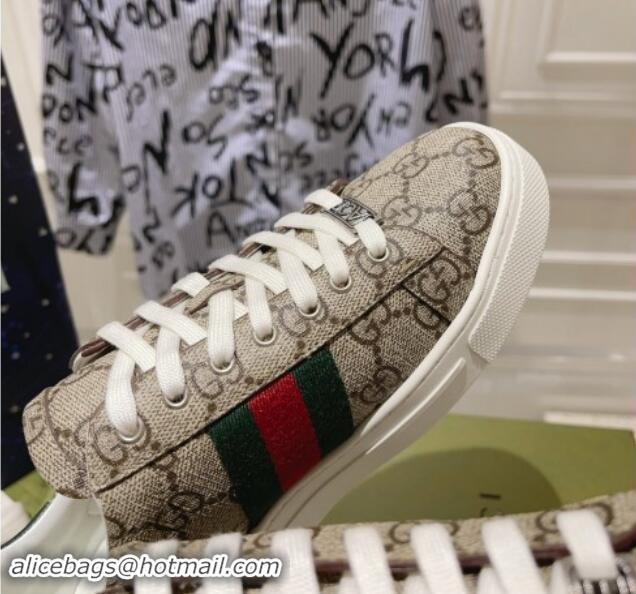 Best Product Gucci Ace Sneakers with Web in GG Canvas Beige/Brown 814106