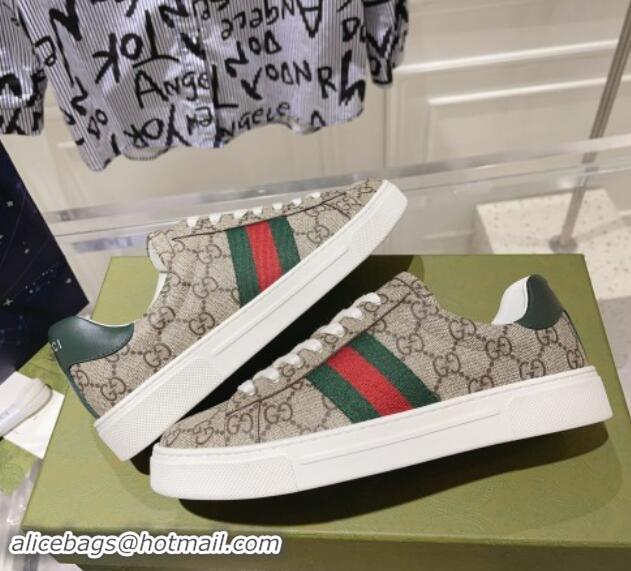 Best Product Gucci Ace Sneakers with Web in GG Canvas Beige/Brown 814106