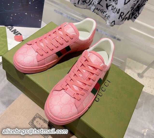 Grade Quality Gucci Ace Sneakers with Web in GG Canvas Pink 814112