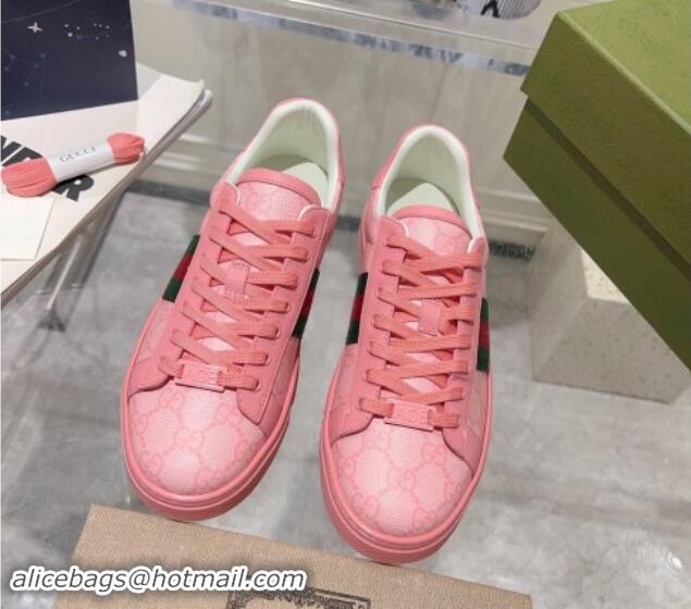 Grade Quality Gucci Ace Sneakers with Web in GG Canvas Pink 814112