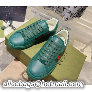 Popular Style Gucci Ace Sneakers with Web in GG Canvas Green 814113