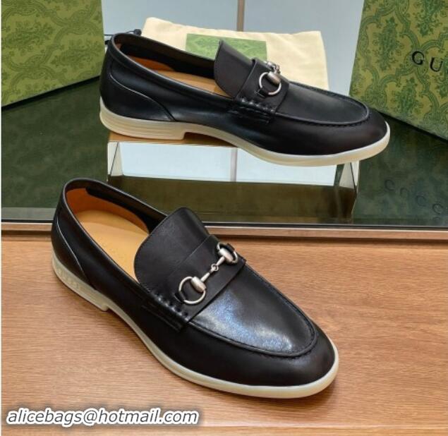 Good Quality Gucci Men's Horsebit Leather Loafers Black 814129