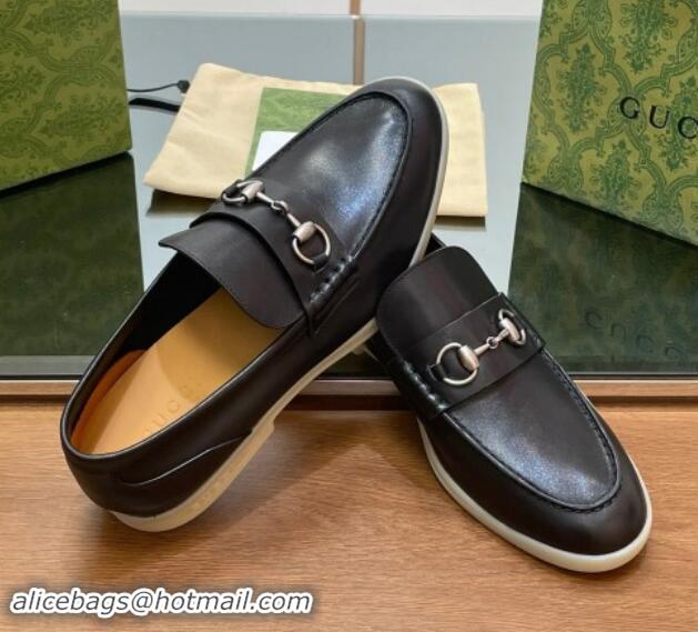 Good Quality Gucci Men's Horsebit Leather Loafers Black 814129