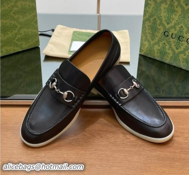 Good Quality Gucci Men's Horsebit Leather Loafers Black 814129