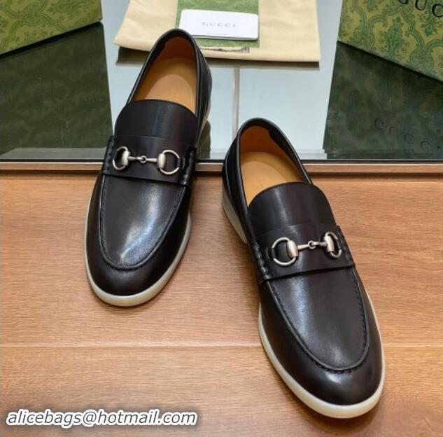 Good Quality Gucci Men's Horsebit Leather Loafers Black 814129