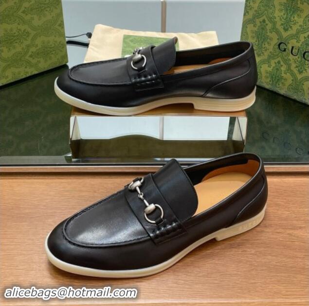 Good Quality Gucci Men's Horsebit Leather Loafers Black 814129