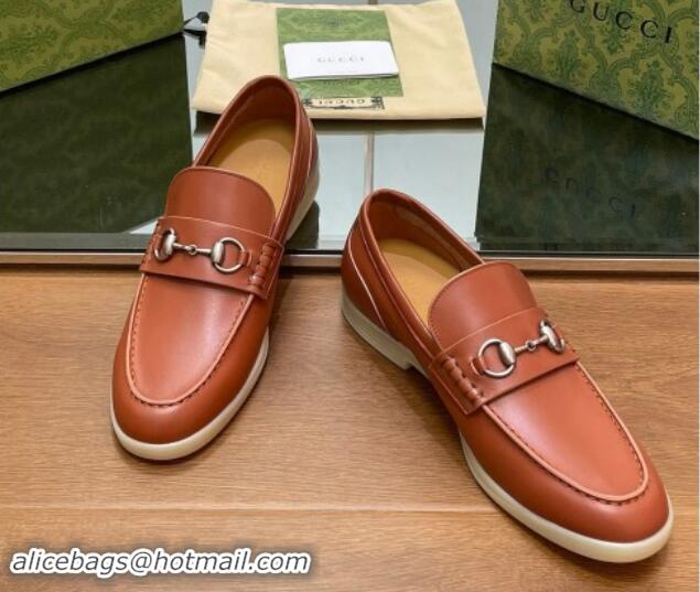 Good Looking Gucci Men's Horsebit Leather Loafers Brown 814130