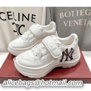 Grade Quality Gucci NY Wave Wedge Sneakers 6.3cm in White Leather 906002