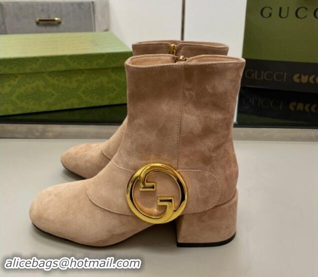 Sophisticated Gucci Blondie Suede Ankle Boot 5.5cm Camel 906024