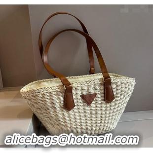 Trendy Design Prada Straw Basket Bag 040205 Beige/Brown 2024