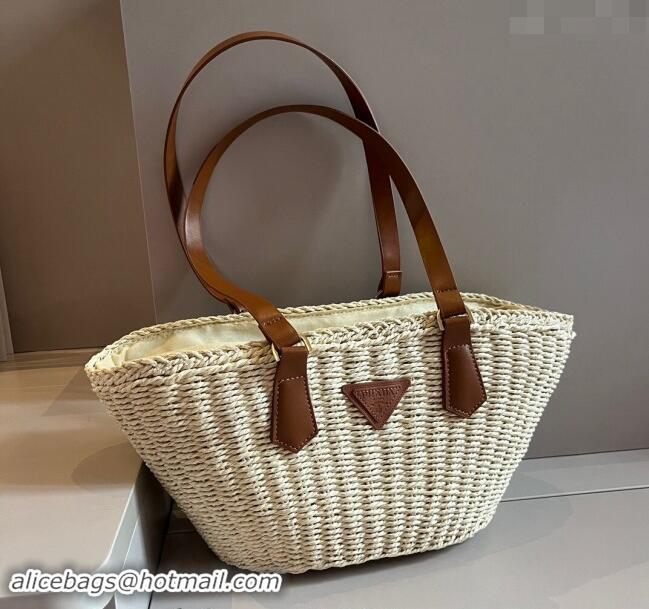 Trendy Design Prada Straw Basket Bag 040205 Beige/Brown 2024