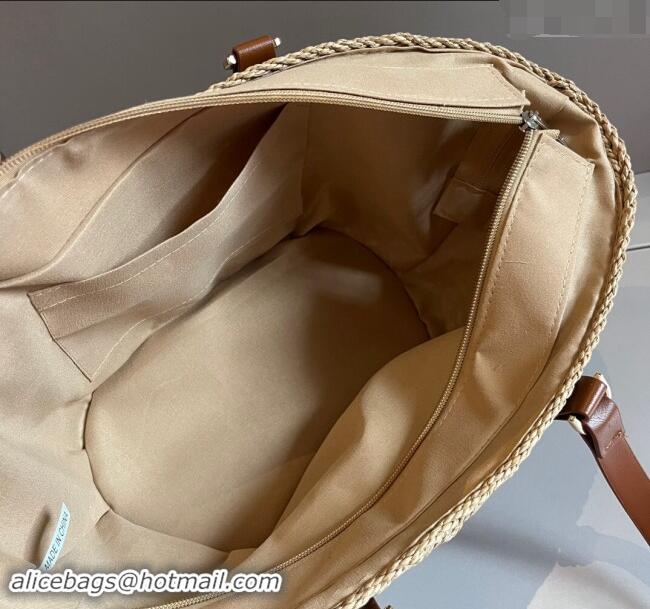 Super Quality Prada Straw Basket Bag 040205 Khaki/Brown 2024