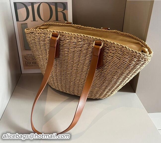 Super Quality Prada Straw Basket Bag 040205 Khaki/Brown 2024