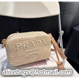 Grade Design Prada Raffia Straw Camera Bag 0402 Beige 2024