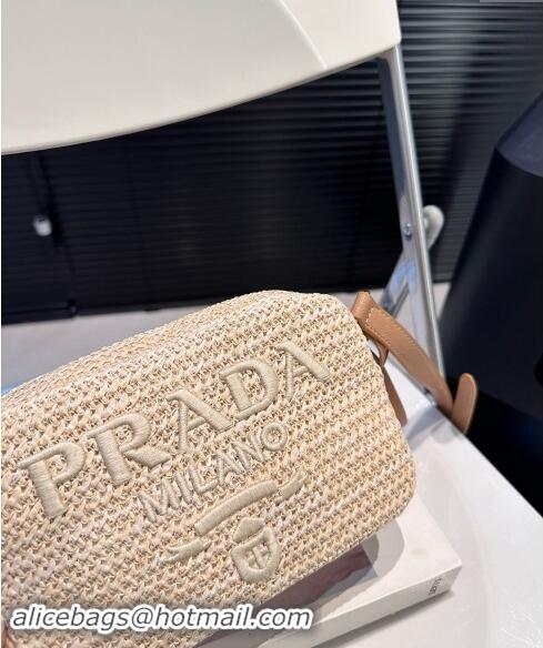 Grade Design Prada Raffia Straw Camera Bag 0402 Beige 2024