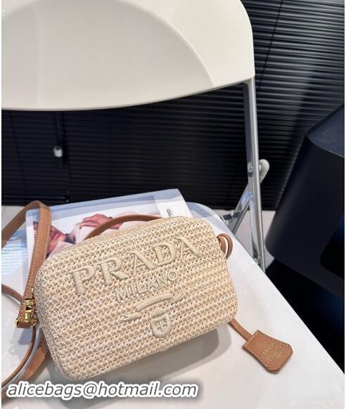 Grade Design Prada Raffia Straw Camera Bag 0402 Beige 2024