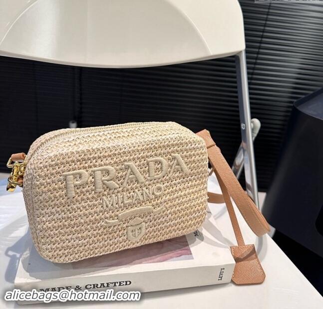 Grade Design Prada Raffia Straw Camera Bag 0402 Beige 2024