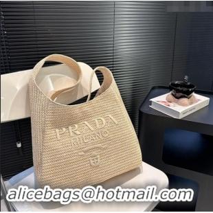 Buy Inexpensive Prada Raffia Straw Hobo Bag 040209 Beige 2024