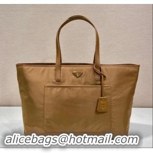 Famous Brand Prada Re-Edition 1978 large Re-Nylon and Saffiano leather tote bag 1BG527 Cork Beige 2024