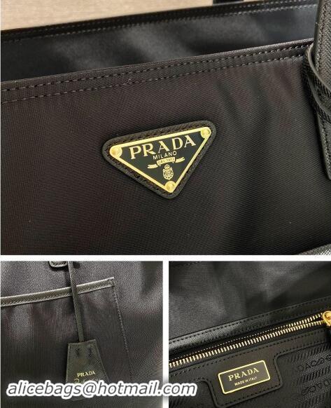 Good Taste Prada Re-Edition 1978 large Re-Nylon and Saffiano leather tote bag 1BG527 Black 2024