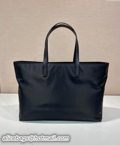 Good Taste Prada Re-Edition 1978 large Re-Nylon and Saffiano leather tote bag 1BG527 Black 2024