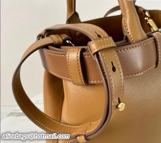 Buy Inexpensive Prada Buckle medium leather handbag with belt 1BA434 Brown 2024